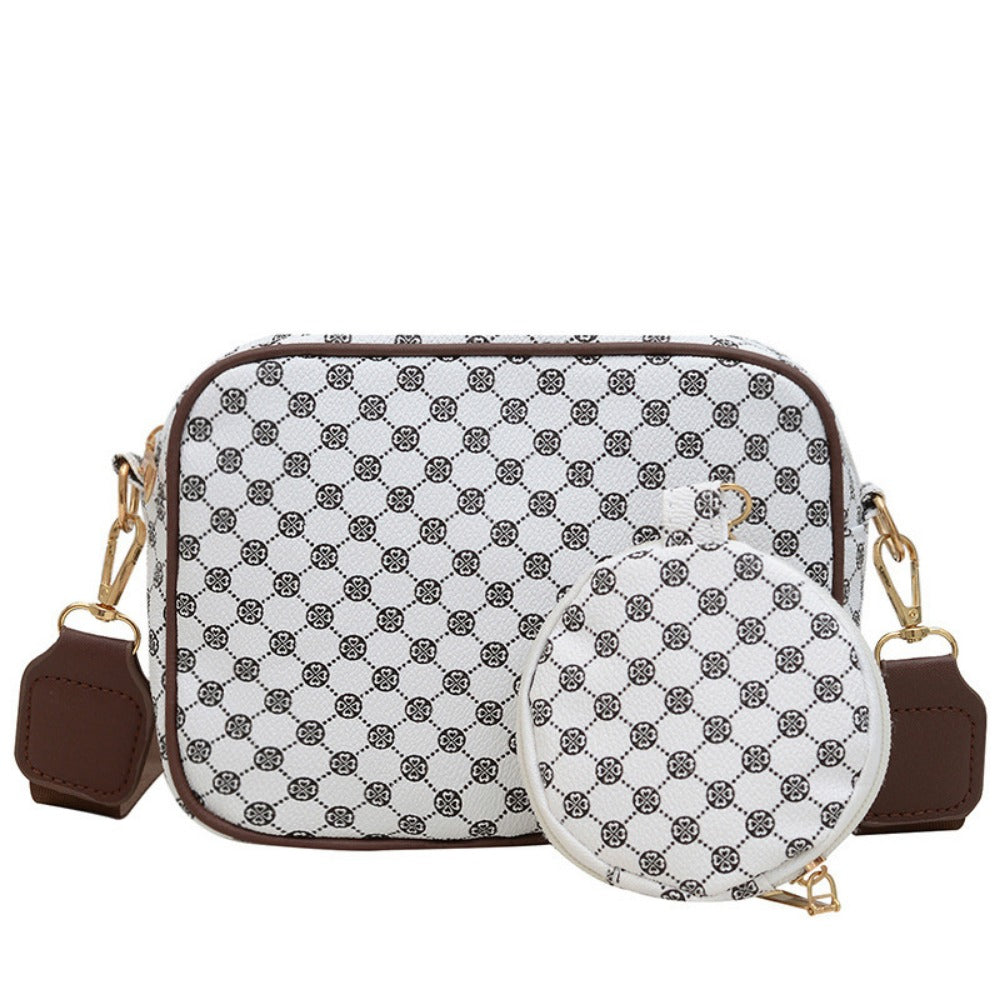 【Online Customer Service】 Brand Design Guccy Same Style Women's Simple Wide One-Shoulder Strap Crossbody Small Square Bag