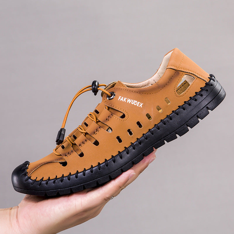 Summer Men's Sandals Beach Outdoor Leather Sandals Soft Leather Sandals