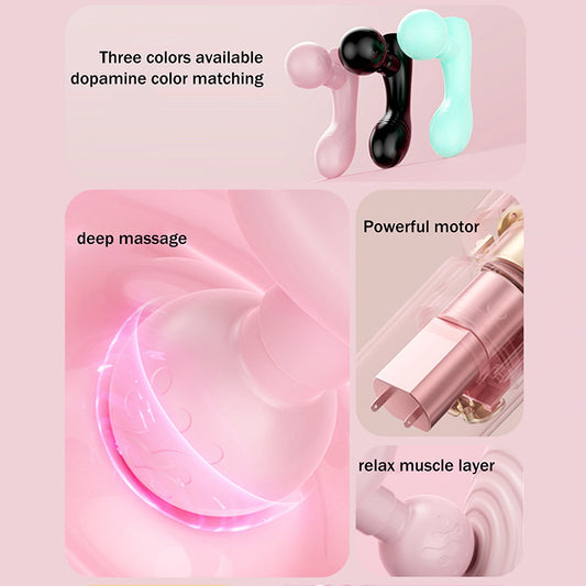 New Mini Fascia Tool Vibrating Fast Rechargeable Dual Head Both Portable Muscle Relaxation Full Body Universal Massage Artifact