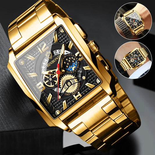 Men's Fully Automatic Square Calendar Watch