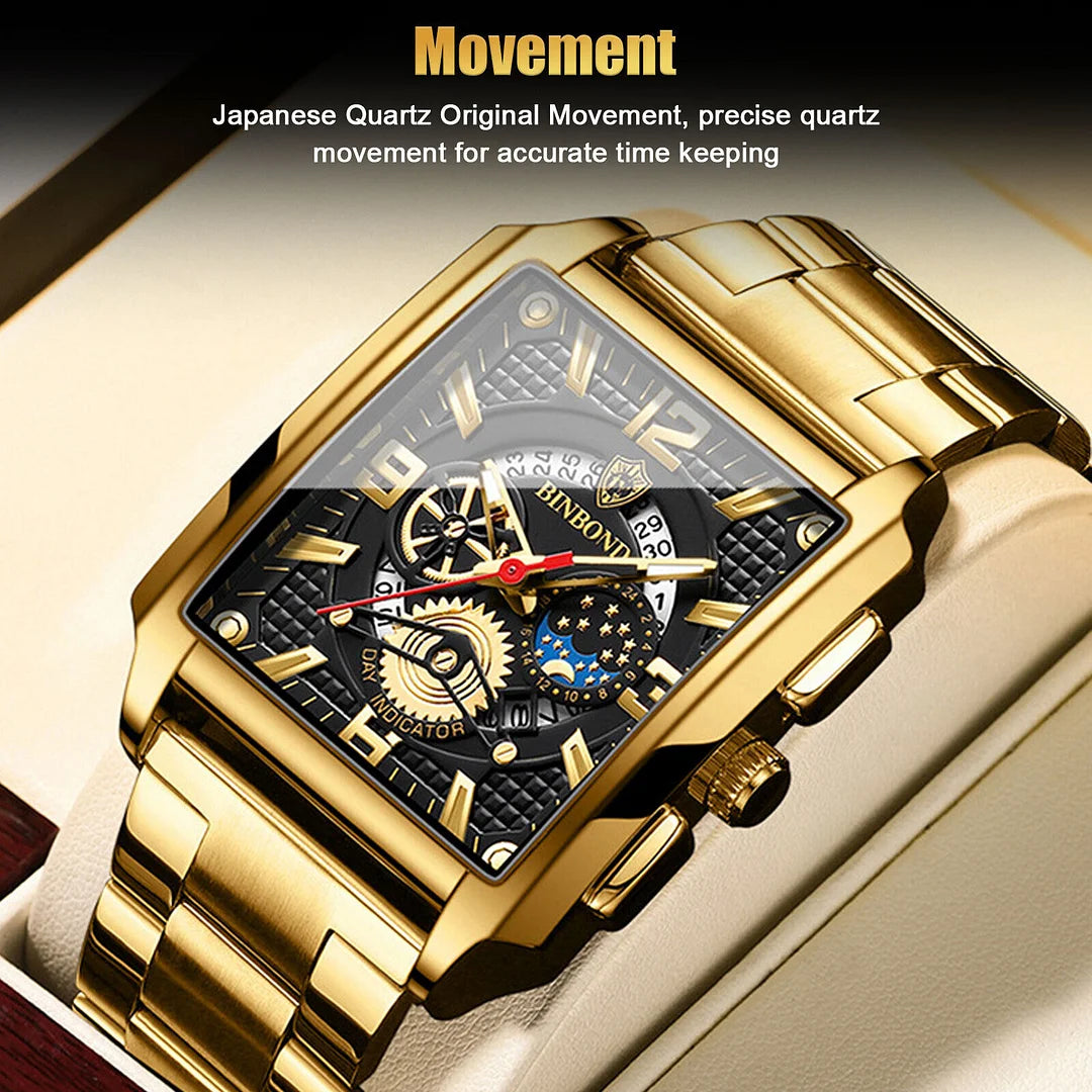 Men's Fully Automatic Square Calendar Watch