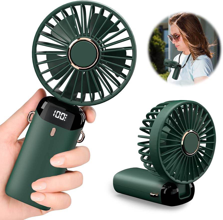 Portable USB Mini Fan- Handheld Cooling Fan Rechargeable Electric LED Fan, Handheld Fan With Phone Stand- Office household Desk Mini Fan HF