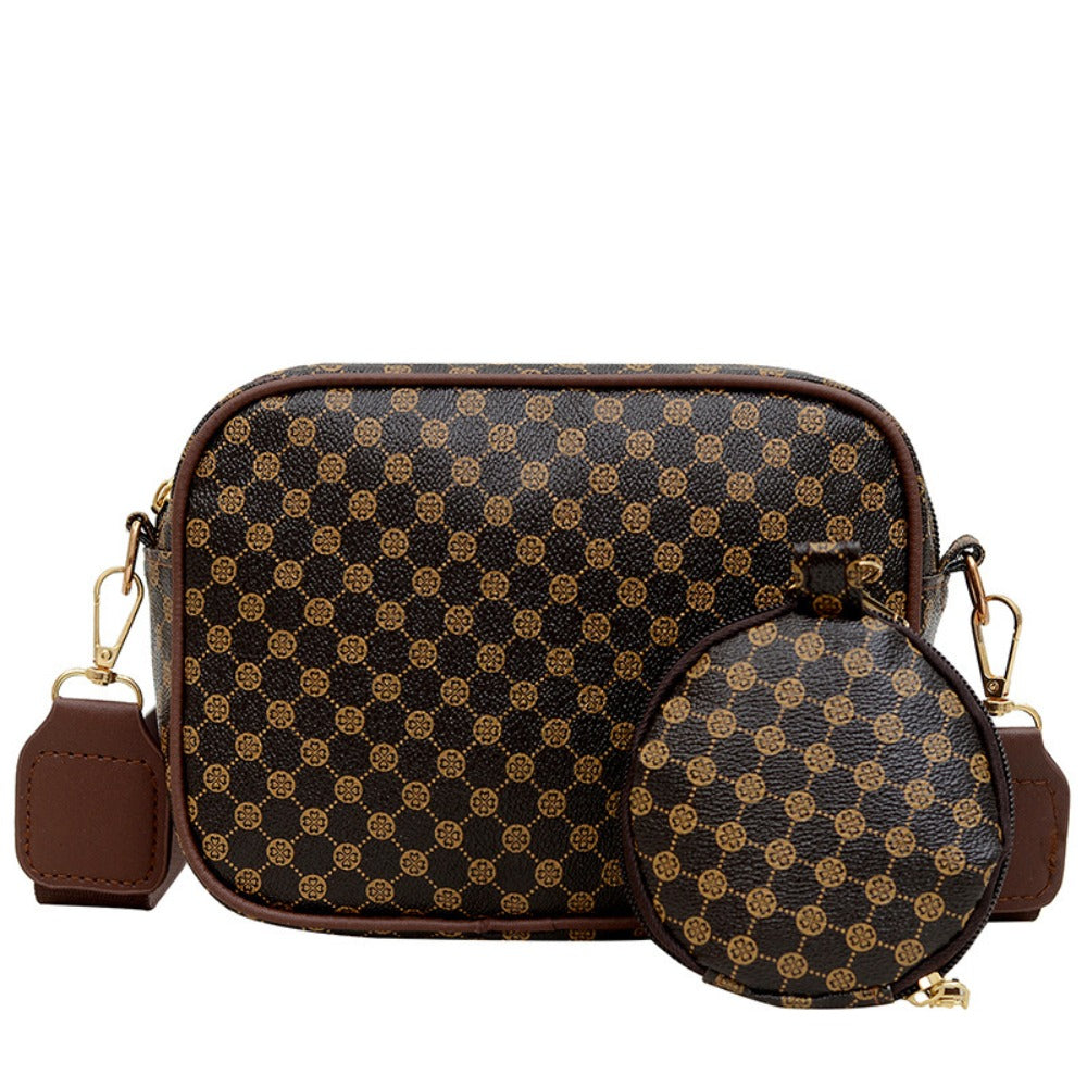 【Online Customer Service】 Brand Design Guccy Same Style Women's Simple Wide One-Shoulder Strap Crossbody Small Square Bag