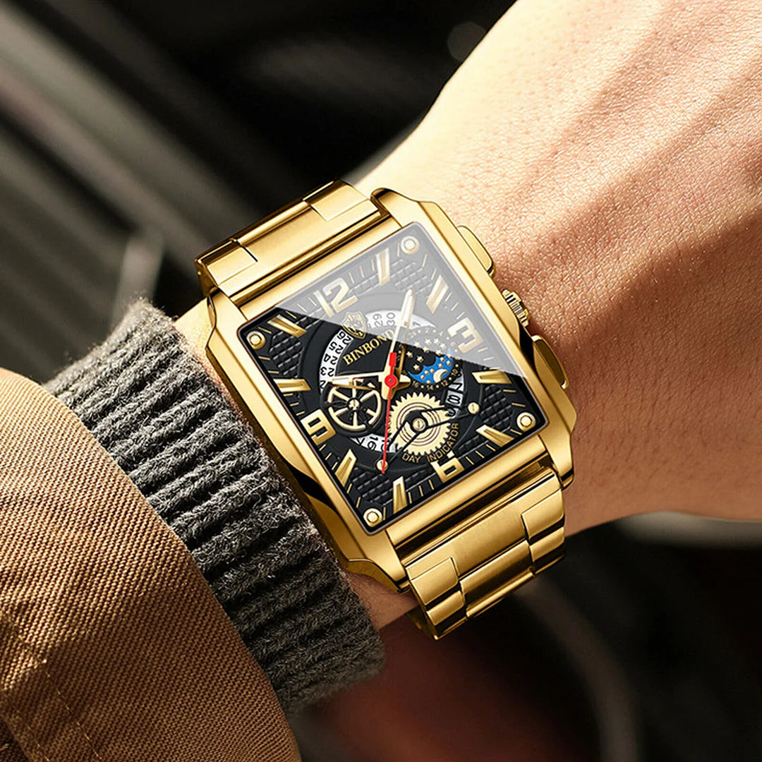 Men's Fully Automatic Square Calendar Watch