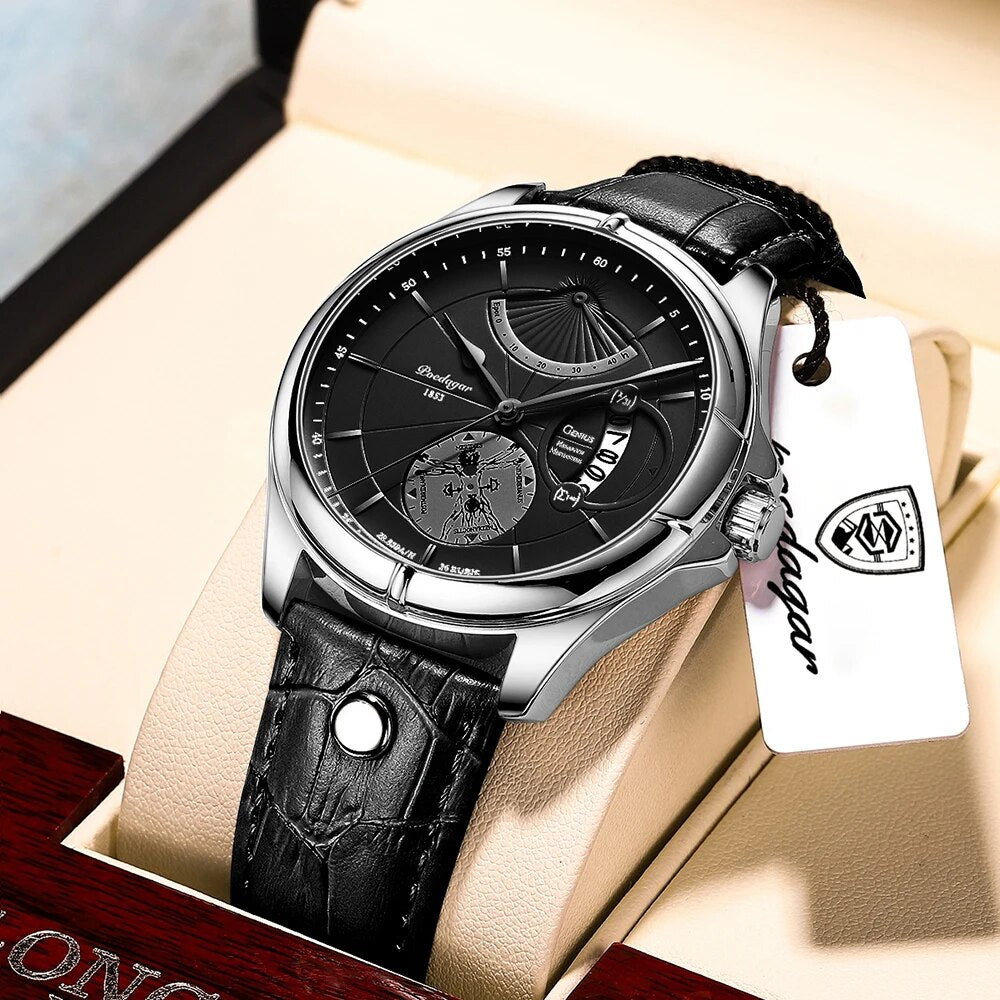 【Limited Time Offer】Men Watch Fashion Top Sport Men's Wristwatch Waterproof Luminous Leather Date Quartz Watches