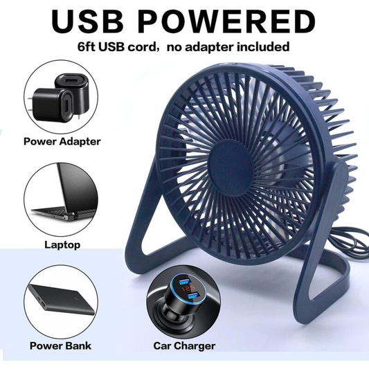 USB Portable Mini Fan,Desk Personal Electric Fan Table, 3 Speed Wind