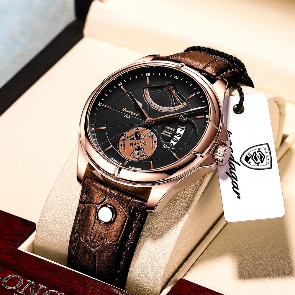 【Limited Time Offer】Men Watch Fashion Top Sport Men's Wristwatch Waterproof Luminous Leather Date Quartz Watches