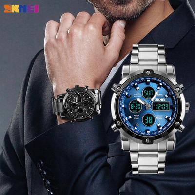 【Online Customer Service】SKMEI Fashionable Quartz Waterproof Dual Display Watch 1389