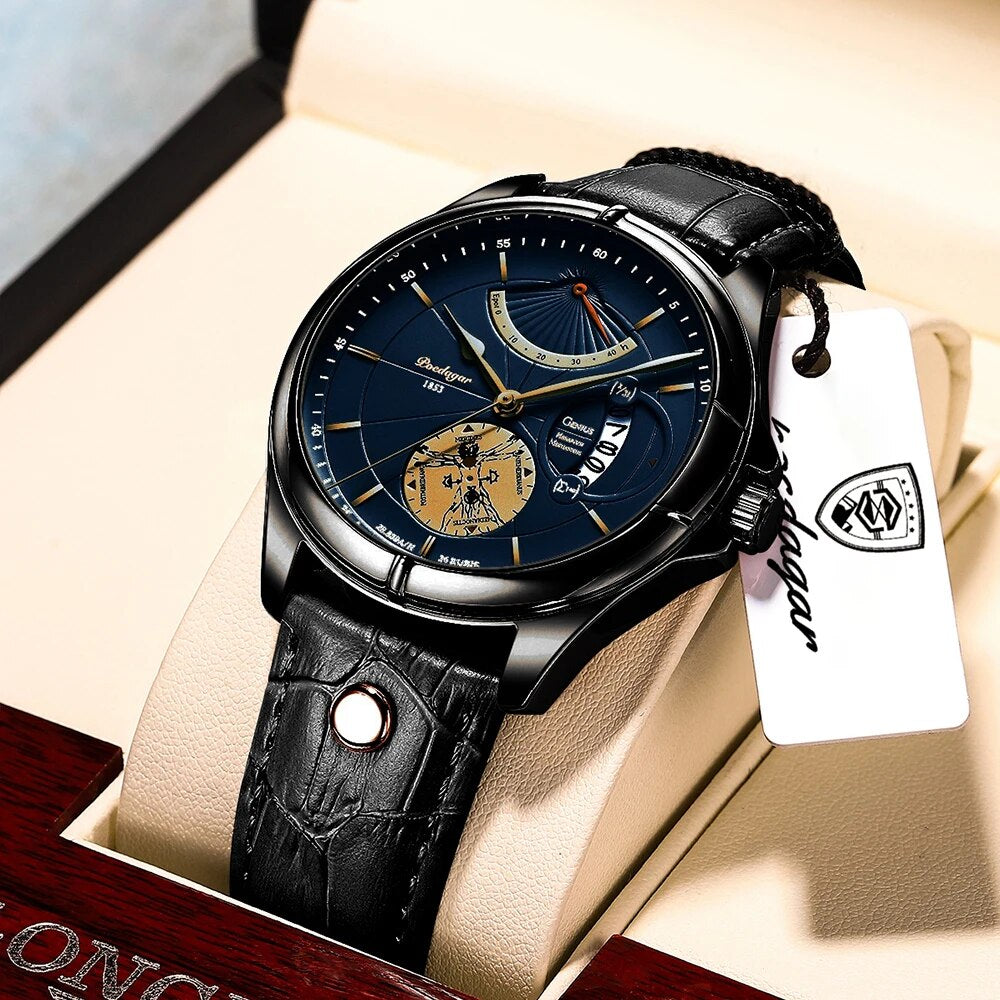 【Limited Time Offer】Men Watch Fashion Top Sport Men's Wristwatch Waterproof Luminous Leather Date Quartz Watches