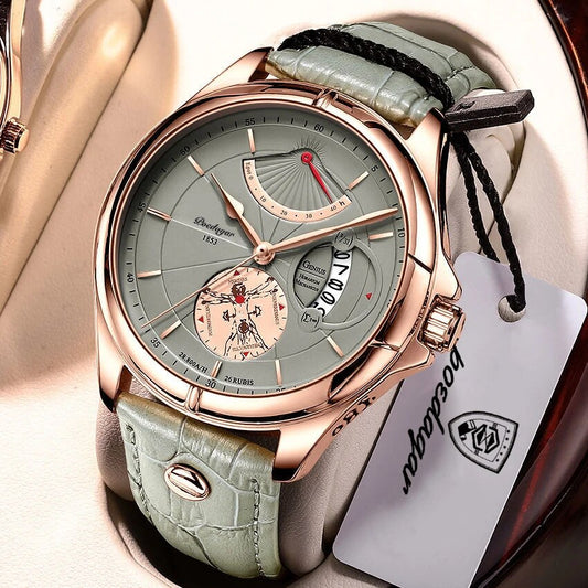 【Limited Time Offer】Men Watch Fashion Top Sport Men's Wristwatch Waterproof Luminous Leather Date Quartz Watches