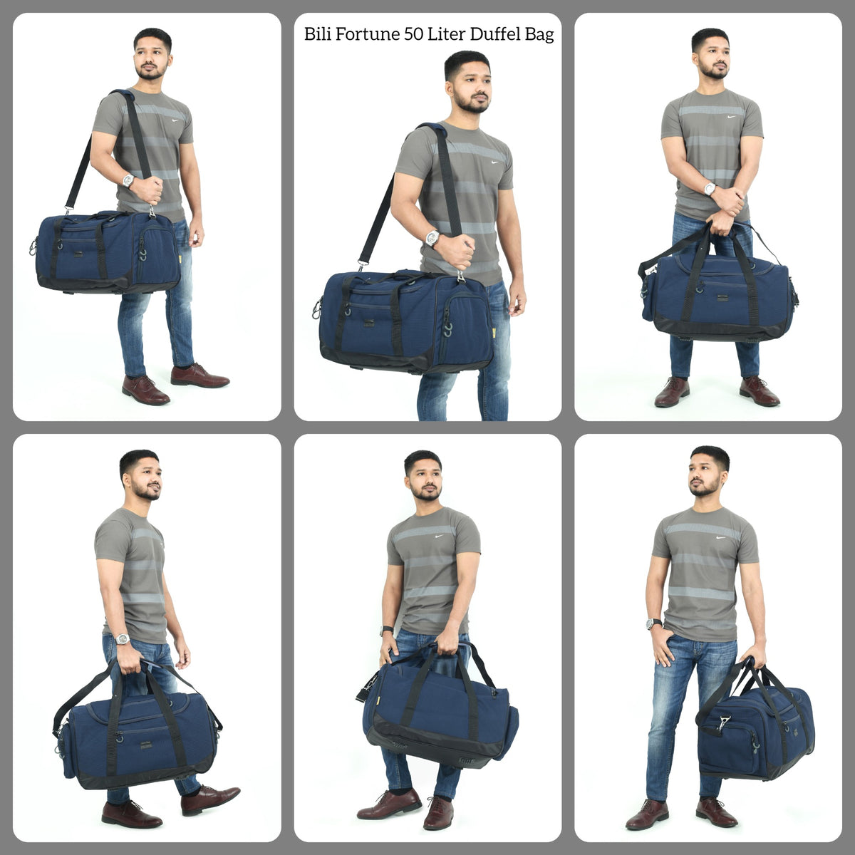【Authenticity Guarantee】Bili Online Fortune 50L Waterproof Travel Duffel Bag for Men & Women – Large Weekender Luggage Bag with Shoe Compartment | Premium Duffle for 7-8 Day Trips | Gym, Camping & Touring 7-8 Day Trips | Men & Women Travel Duffle