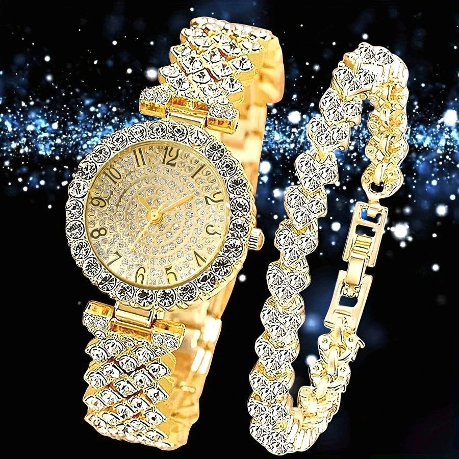 【Starry Sky Temperament】Full Diamond Women's Watch with Free Diamond Bracelet