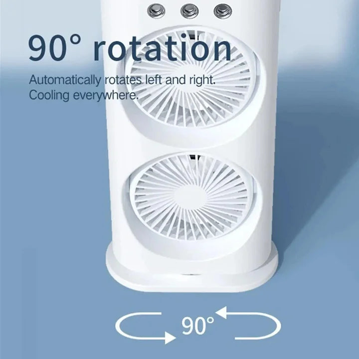 3-in-1 Portable Dual-Head Humidifier Cooling Spray Fan