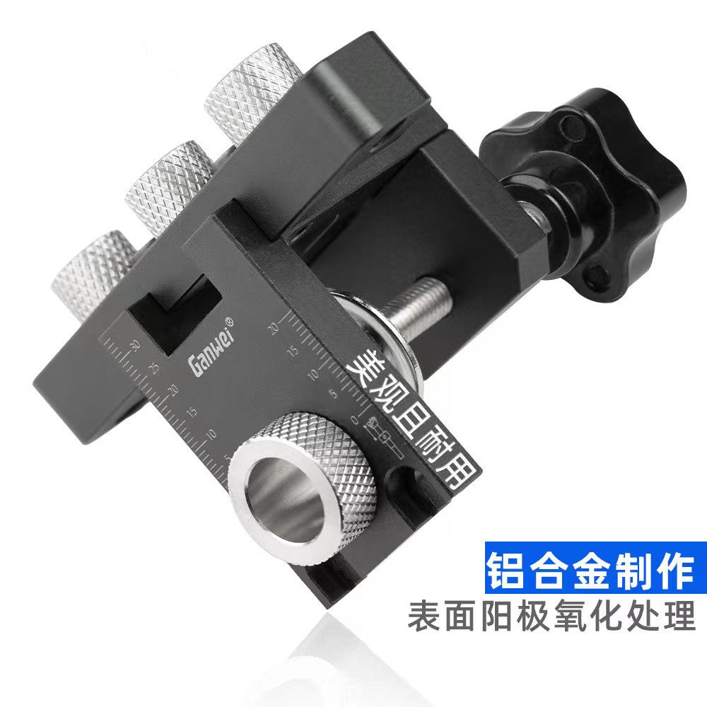 Woodworking Three-in-one Embedded Part Round Wood Dove Positioning and Drilling Tool