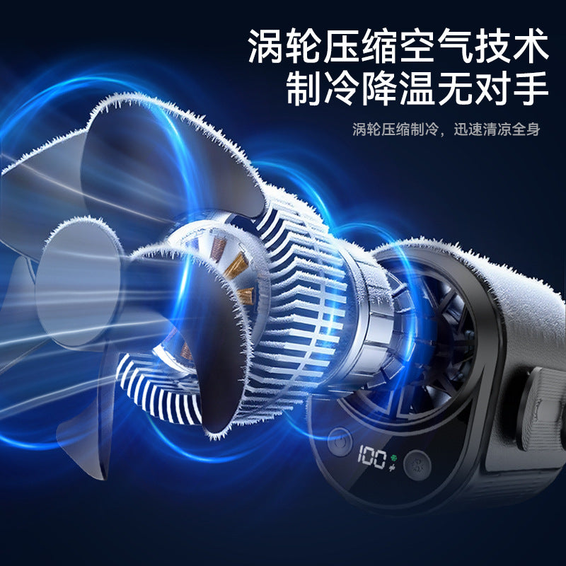 New Model: Ice-Cooling Waist-Worn Fan—Portable Waist Clip Fan for Outdoor Construction Sites—Mini High-Speed Semiconductor-Cooled Fan