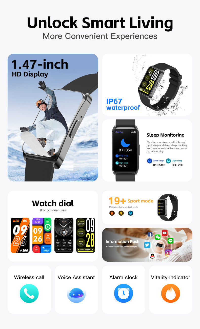 S18 Smart Fitness Band with Music, Camera, Sleep Tracking, Gaming, and Female Assistant Smartwatch