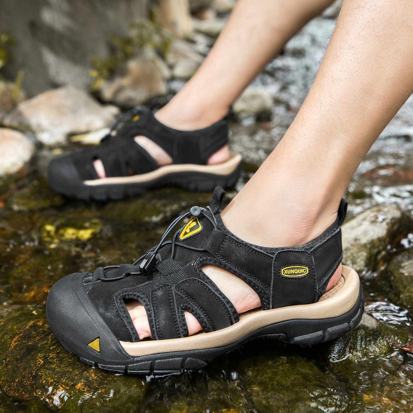 Summer Couple Beach Leather Sole Sandals