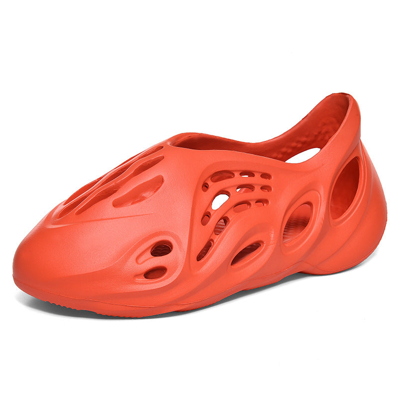 Couple's Large Size Solid Color Coconut Holes Shoes