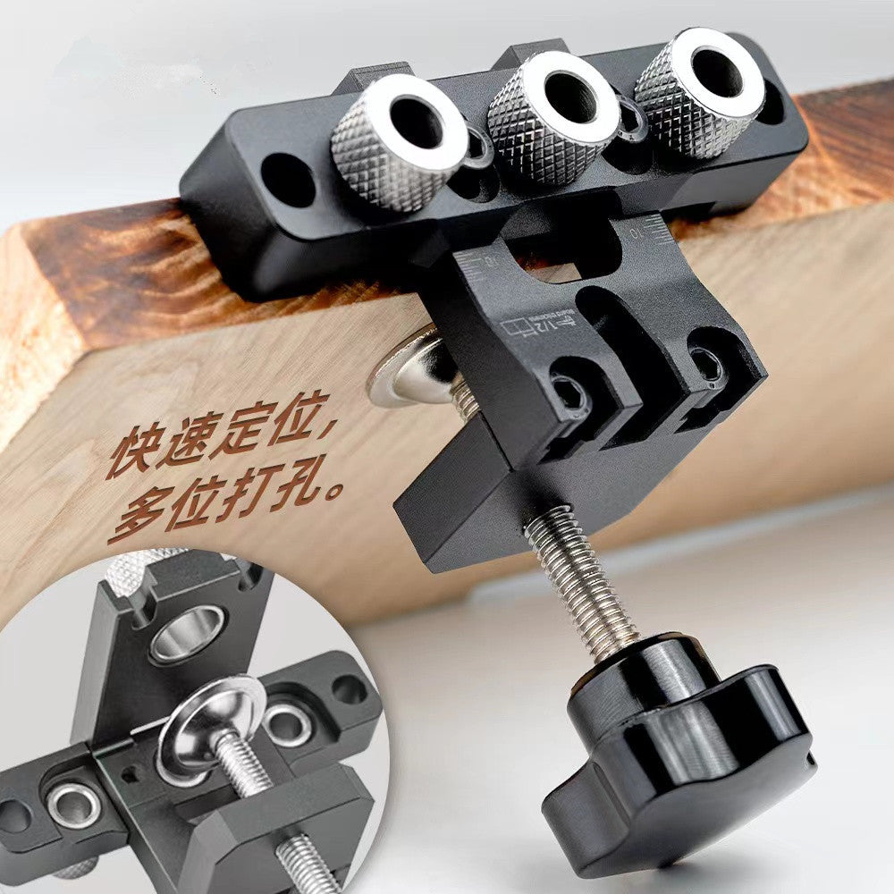 Woodworking Three-in-one Embedded Part Round Wood Dove Positioning and Drilling Tool