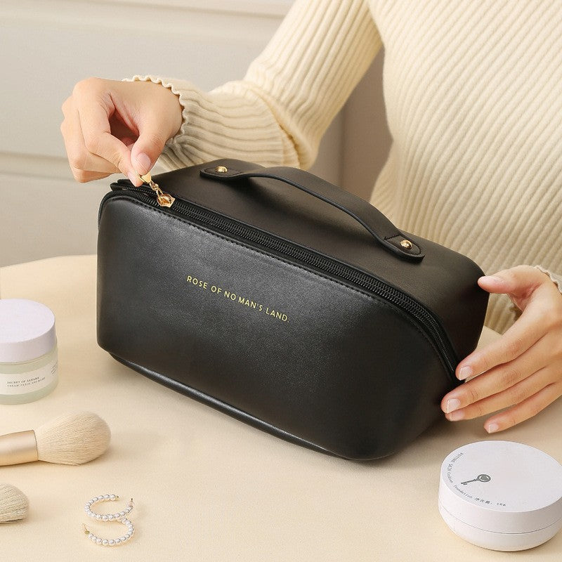 Large Capacity Portable PU Pillow Makeup and Toiletry Storage Bag
