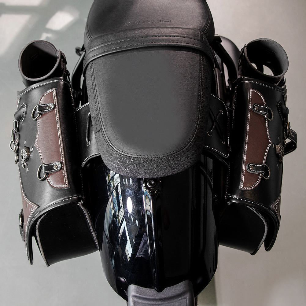Retro Motorcycle Modification Side Leather Box