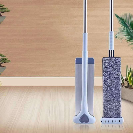 Mop New 42CM aluminum alloy panel flat mop for lazy people without hand washing flat mop with thick rod flat mop for home use
