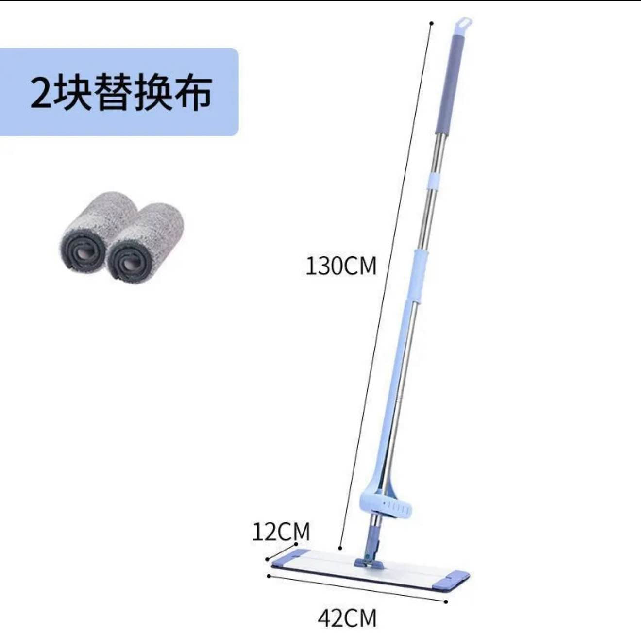 Mop New 42CM aluminum alloy panel flat mop for lazy people without hand washing flat mop with thick rod flat mop for home use