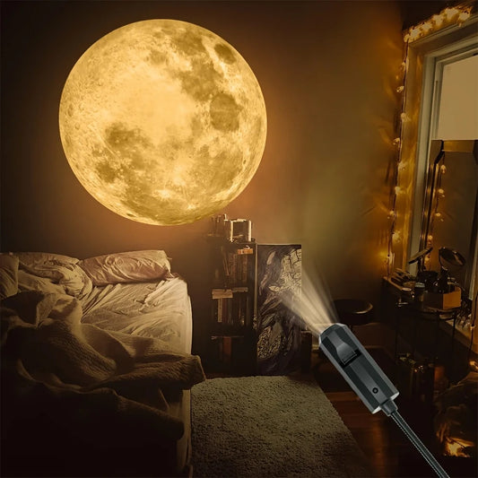 【Authenticity Guarantee】USB Ceiling Moon Earth Projection Atmosphere Light Starry Sky Lamp Night Light Romantic Bedroom Decoration Galaxy Projector