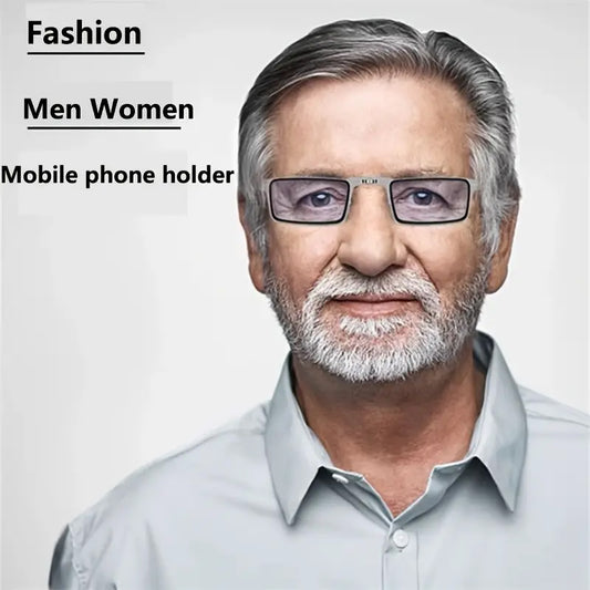 【Online Customer Service】New Phone Holder Red Wood Anti Blue Light Folding Reading Glasses Men Women 1.0 to 4.0 Portable Presbyopic Eyewear with Case 1.5