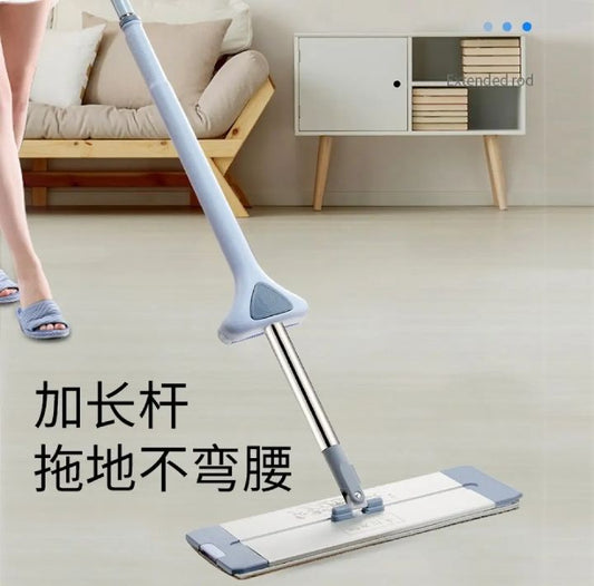 Mop New 42CM aluminum alloy panel flat mop for lazy people without hand washing flat mop with thick rod flat mop for home use