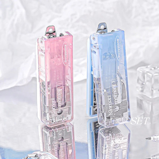 2Style Clear INS Stapler Portable Mini High Value Gradient for Students Office Supplies Korean Bookbinding Tool
