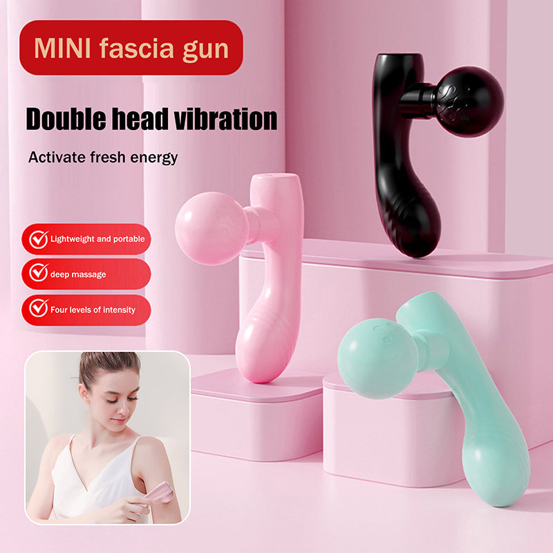 New Mini Fascia Tool Vibrating Fast Rechargeable Dual Head Both Portable Muscle Relaxation Full Body Universal Massage Artifact