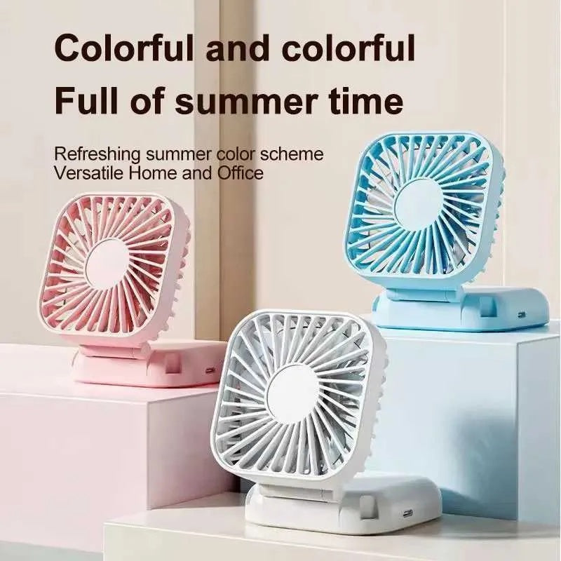 Multifunctional Rechargeable Hand Held Mini Fan - Portable Fan Night Cooler Fresh Air Desk Handy Recharging USB Battery Fan Cute Gift Hand Fan