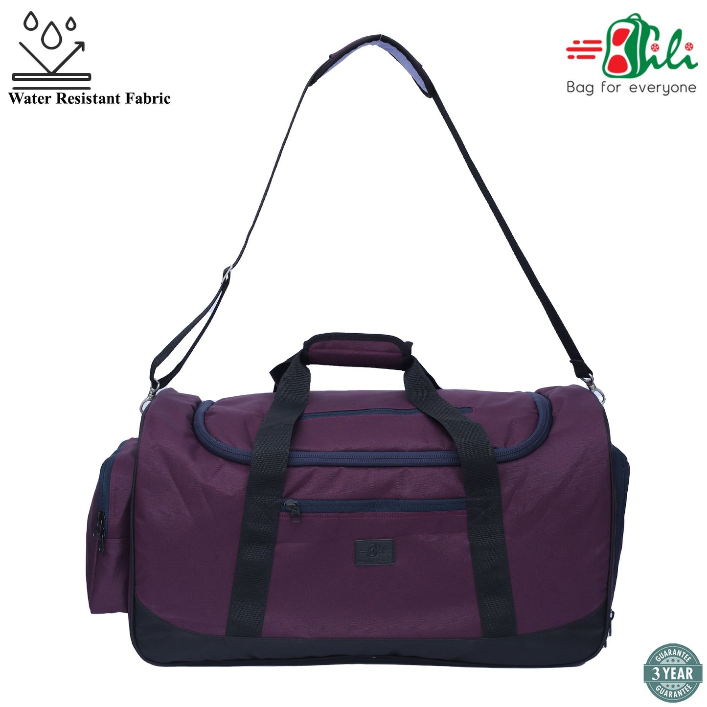 【Authenticity Guarantee】Bili Online Fortune 50L Waterproof Travel Duffel Bag for Men & Women – Large Weekender Luggage Bag with Shoe Compartment | Premium Duffle for 7-8 Day Trips | Gym, Camping & Touring 7-8 Day Trips | Men & Women Travel Duffle