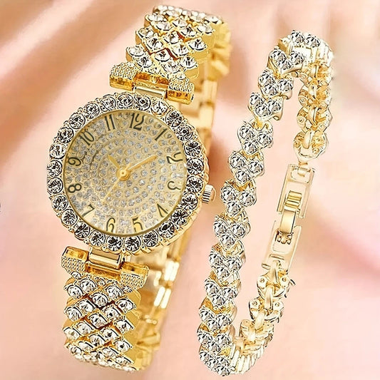 【Starry Sky Temperament】Full Diamond Women's Watch with Free Diamond Bracelet