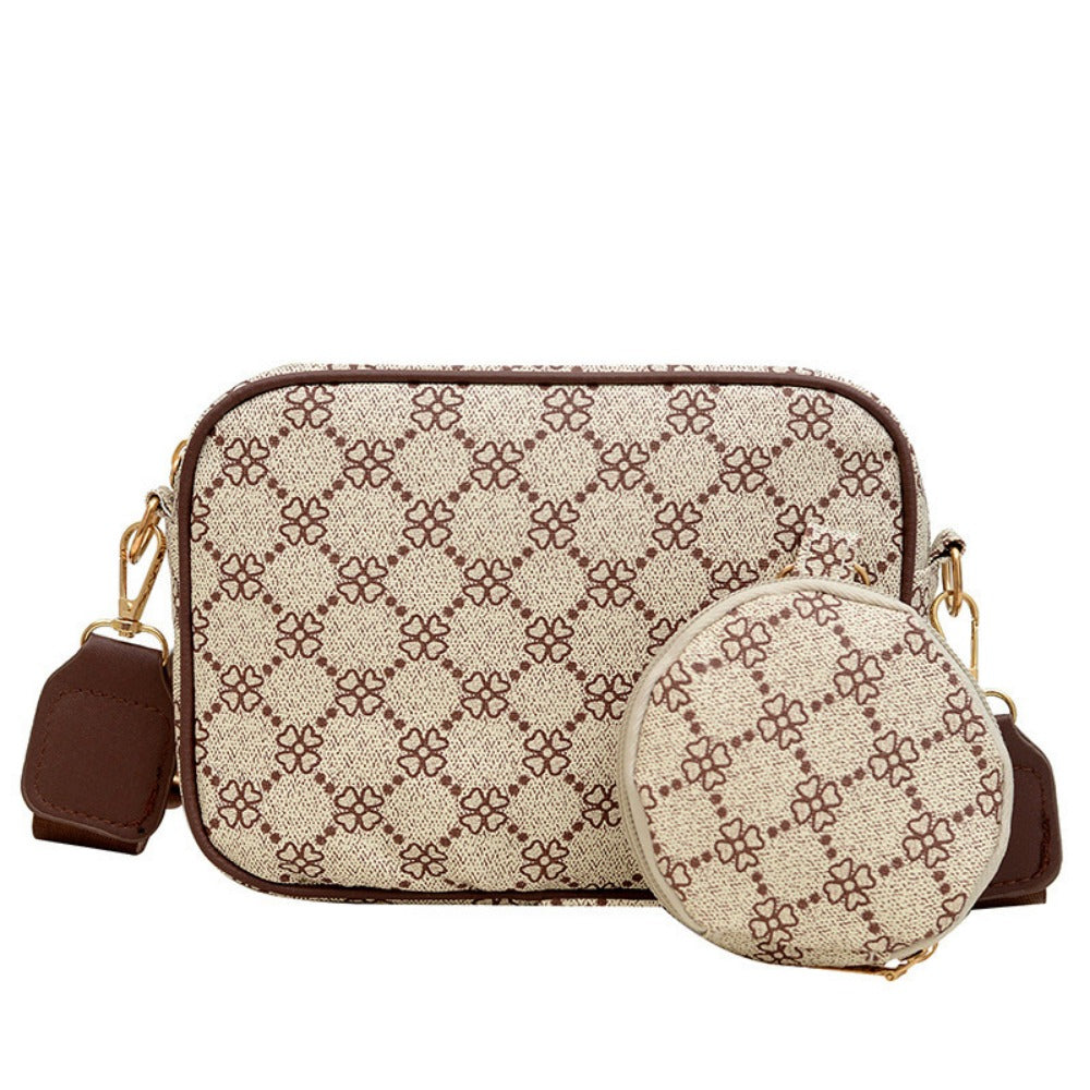 【Online Customer Service】 Brand Design Guccy Same Style Women's Simple Wide One-Shoulder Strap Crossbody Small Square Bag